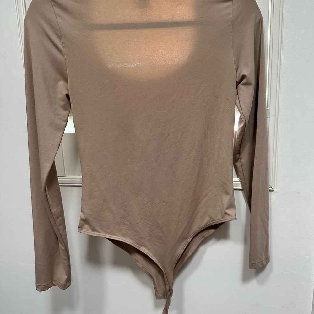 H&M Tan Fitted Bodysuit Top